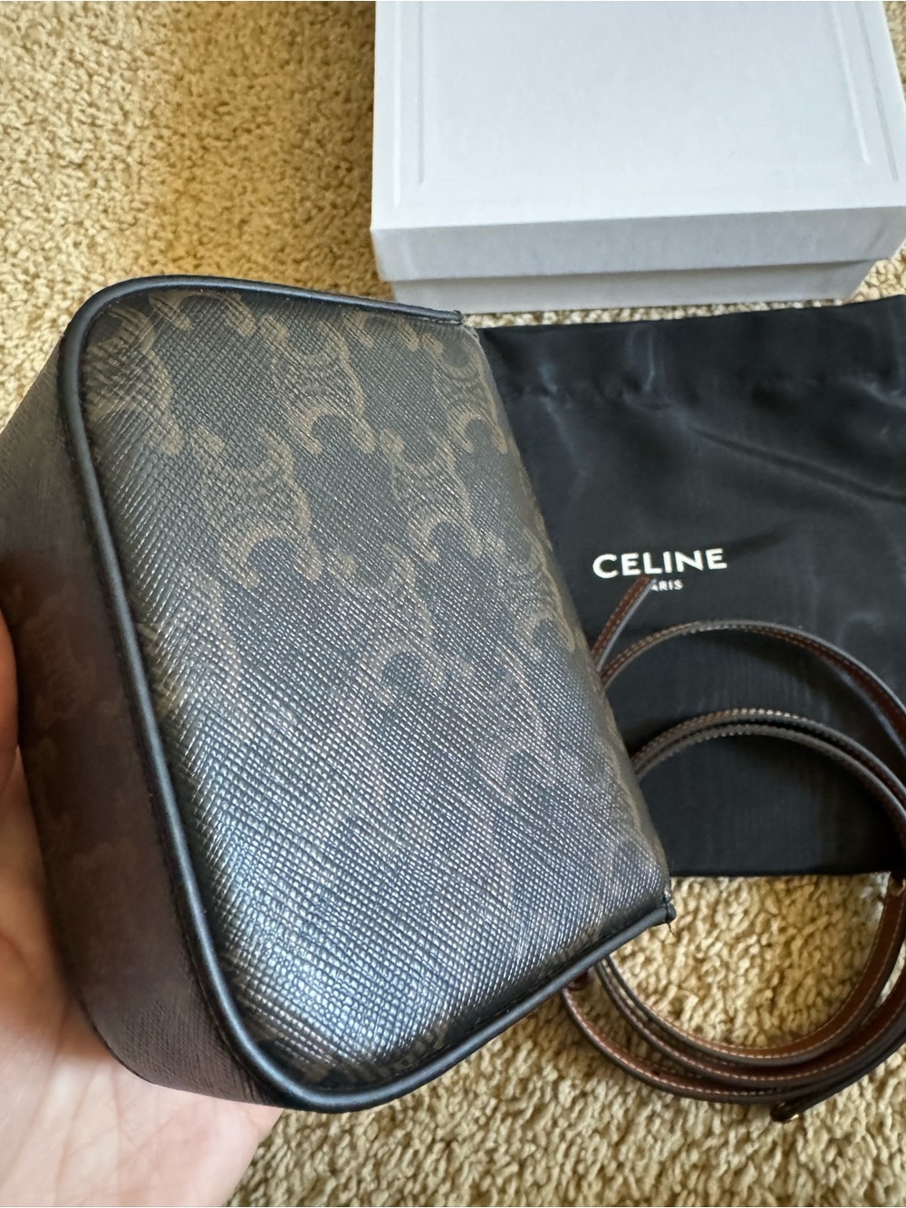 Authentic 💯 Celine Mini Triomphe Crossbody - Picture 4 of 11